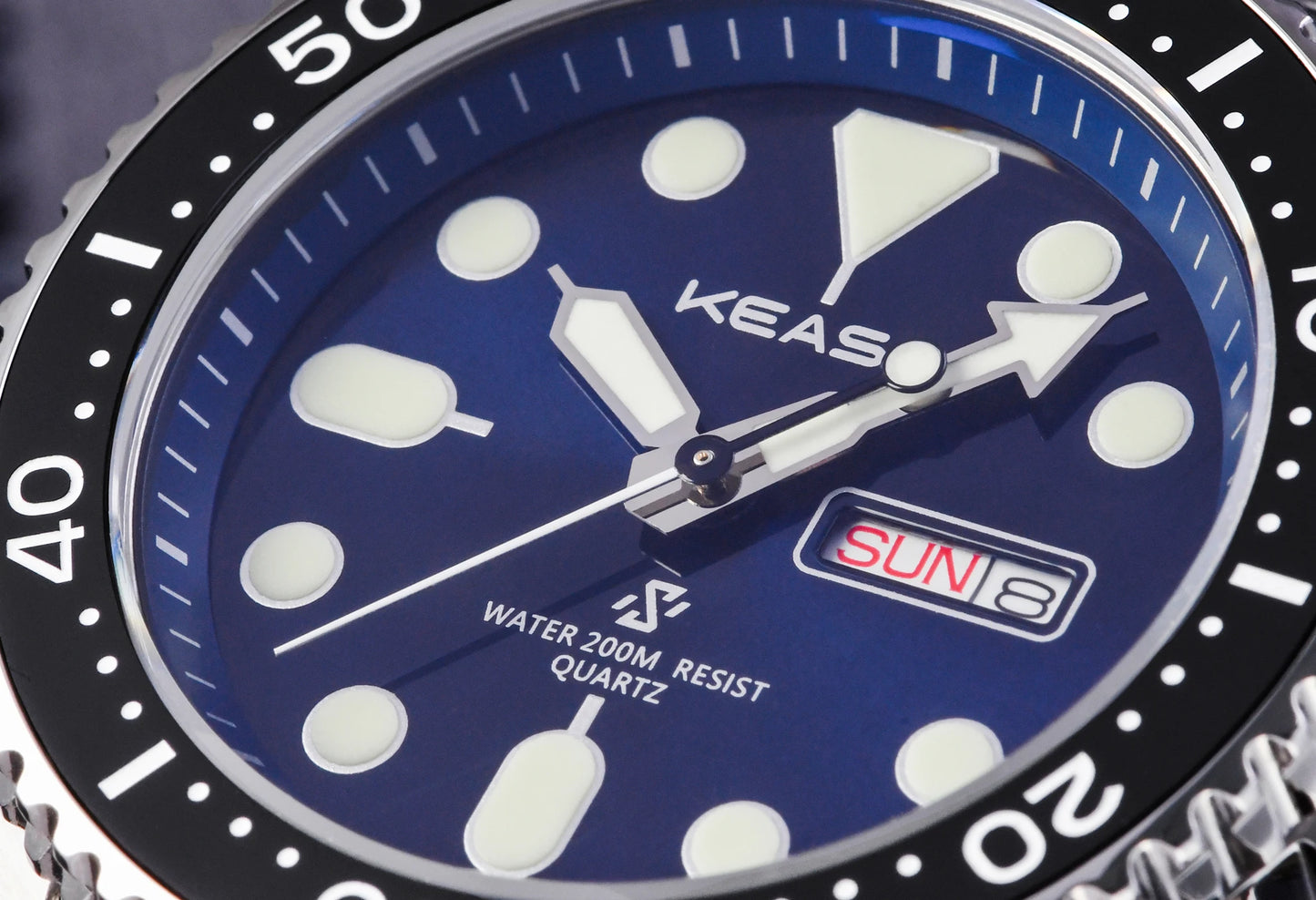 KEASO Top Men's Dive Watch C3 Super Luminous 316L Solid Steel 20Bar Waterproof Sapphire Mirror MIYOTA 2035 Quartz Movement Watch