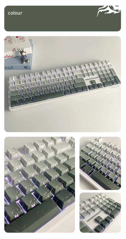 Topographic 4.0 Side Printed Keycaps ISO Enter Cherry Profile Double Shot PBT Keycaps For MX Switch Gamer Keyboard