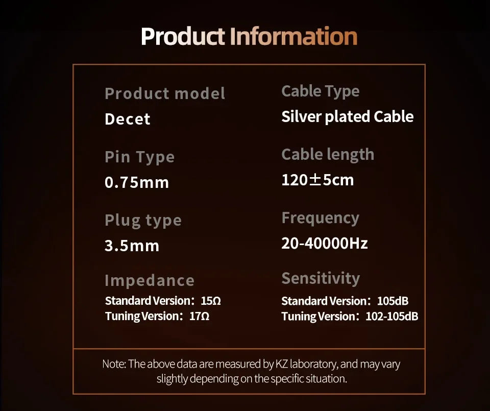 KZ Decet 5DD Dynamic Drive Earphones Adjustable Earbuds 10 Unit Upgraded Drive HIFI in Ear Wired Music Headphones 2PIN Cables