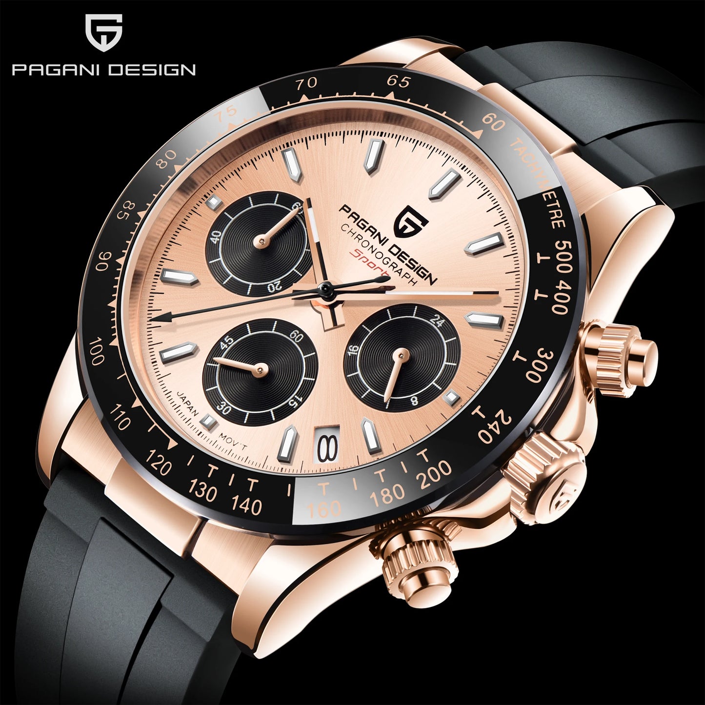 2026 New PAGANI DESIGN PD-1664 Meteorite Dial Fashion Men Quartz Wristwatches 100M Sapphire Glass Chronograph relogio masculino