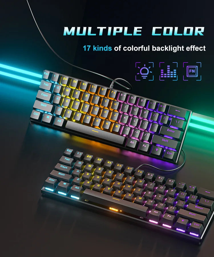 RGB Teclado mecanico branco 60% mechanical keyboard gaming white clavier gamer blanco tecla key board black pc keyboards
