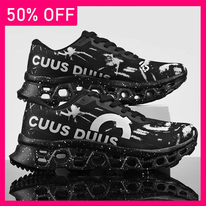 Men Sports Shoes Shock-absorbing Jogging Anti Slip Breathable Mesh Soft Soled Running Shoes Outdoor Fitness Lace Up Sports Shoes