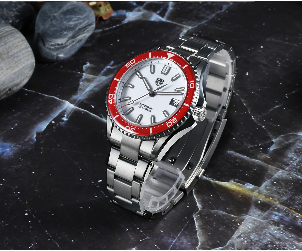 San Martin 2025 New Enamel Dial Full Luminous 39mm Dive Watch Luxury Men Watch NH35 Automatic Mechanical Waterproof 200m SN0129