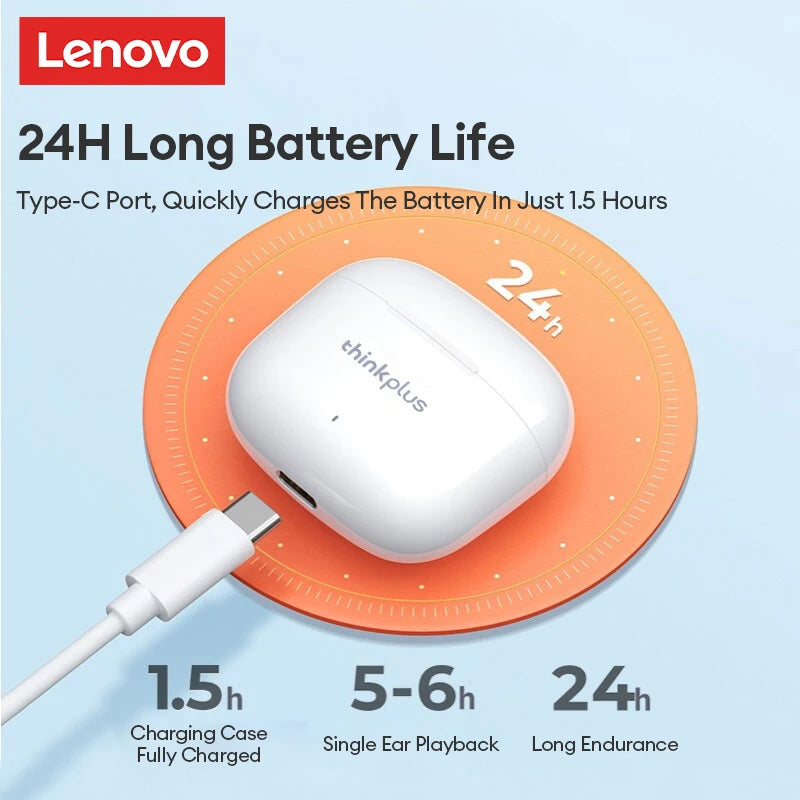 Lenovo LP40 Pro Earburds Wireless Bluetooth HIFI Stereo Sound HD Call Headphones Long Endurance Low Latency Gaming Earphones