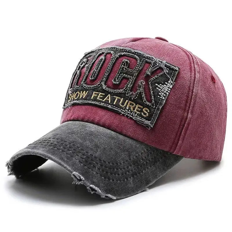 Wysokiej jakości bawełniana czapka baseballowa z haftowanym napisem ROCK dla mężczyzn i kobiet, snapback, sportowa czapka przeciwsłoneczna outdoor