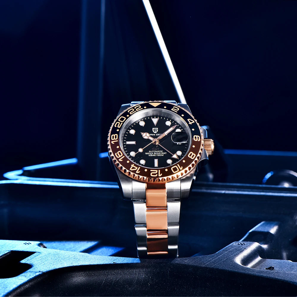 2026 New PAGANI DESIGN Luxury Men Mechanical Watches Stainless Steel GMT Watch Top Brand Sapphire Glass Men Watch reloj hombre