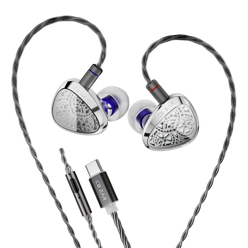 KBEAR TBX Tourbillon X IEMS Écouteurs intra-auriculaires filaires avec diaphragme en fibre de carbone CVD de 10 mm, basses profondes, casque de jeu