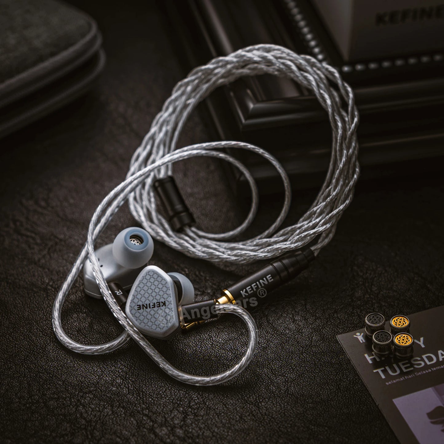 Angelears Kefine Klean SV 10mm DLC Diaphragm Dynamic Driver IEMs Hi-Fi In-ear Earphone with Nozzles and SPC Cable