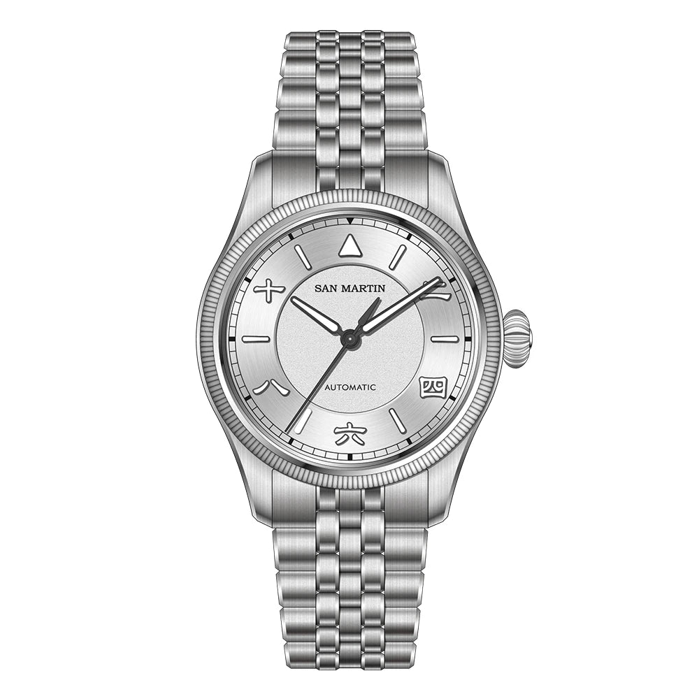 San Martin 39.5mm Men Pilot Watch YN55 Automatic Mechanical Aviation Watches Chinese Style Original Design SN0033 Field Reloj