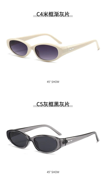 Retro Oval Sunglasses for Women Men Chic Cat Eye Y2K Designer UV400 Sun Glasses Outdoor Sports Eyewear Hiking Cycling Shades
