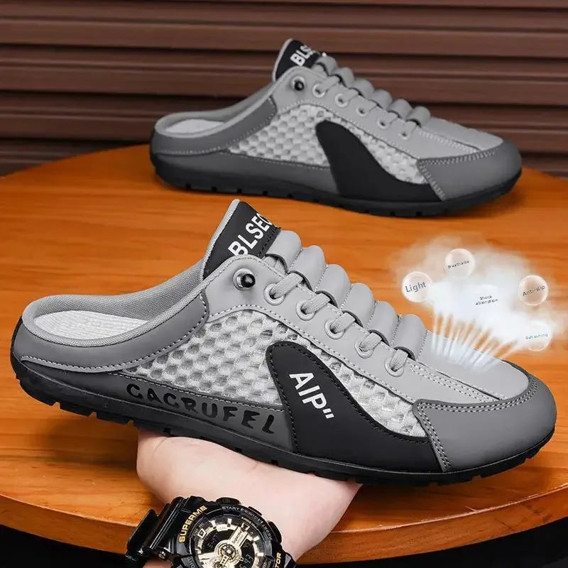 Ανδρικά casual αθλητικά παπούτσια slip-on με κορδόνια, αναπνεύσιμο mesh, unisex, για άνοιξη και φθινόπωρο, χαμηλά, επίπεδα, γρήγορη και εύκολη εφαρμογή