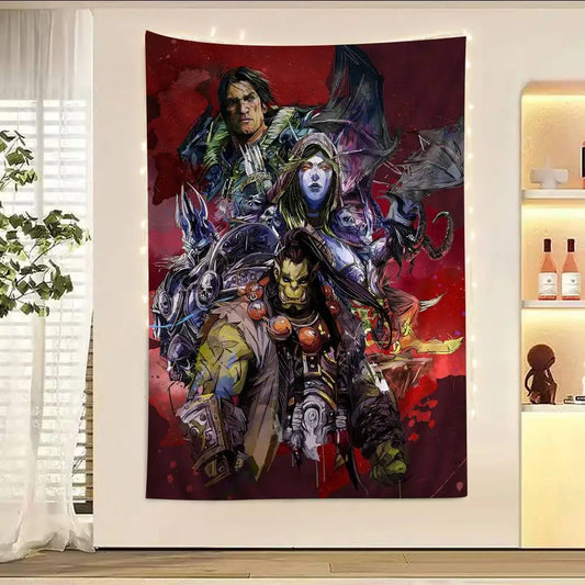 Hot Game World Of Warcraft Printed Large Wall Tapestry Cheap Hippie Wall Hanging Bohemian Wall Tapestries Mandala Home Decor