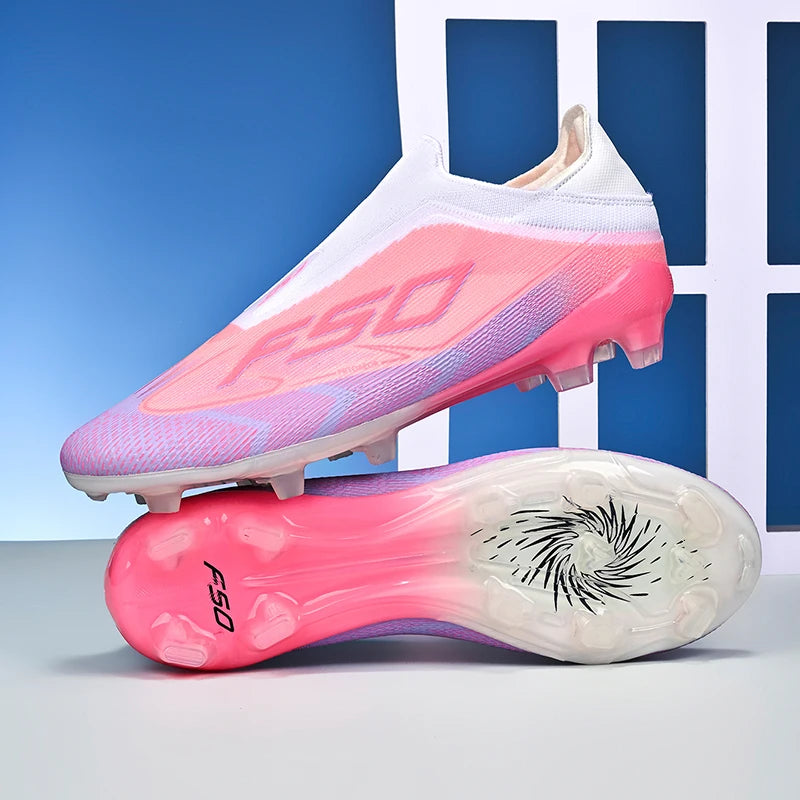 Chaussures de football respirantes AG pour hommes et femmes, chaussures de football professionnelles antidérapantes, chaussures de sport d'extérieur, crampons d'entraînement