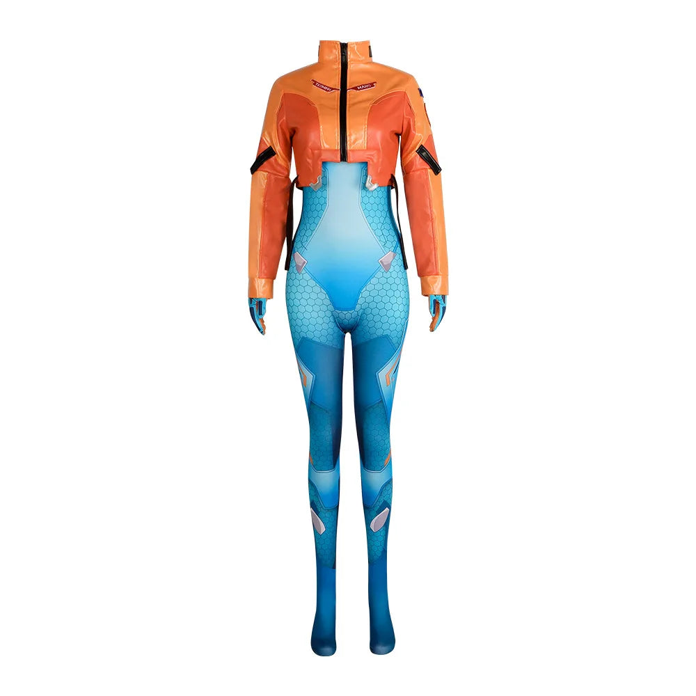 Disfraz de cosplay de Juno de Overwatch 2, set completo con peluca y traje, ropa de heroína de apoyo, atuendo de Halloween y carnaval para mujeres y niñas Juno Teo Minh