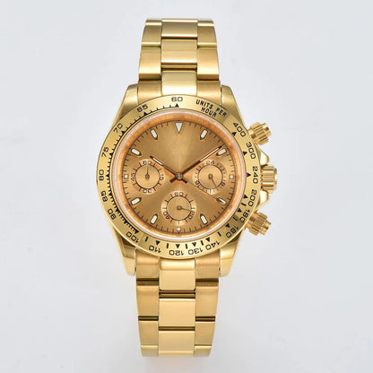Luxury VK63 Watches gold 39mm quartz Chronograph Business Watch Men's VK63 Sport Sapphire Glass Gem dial Ceramic bezel inser