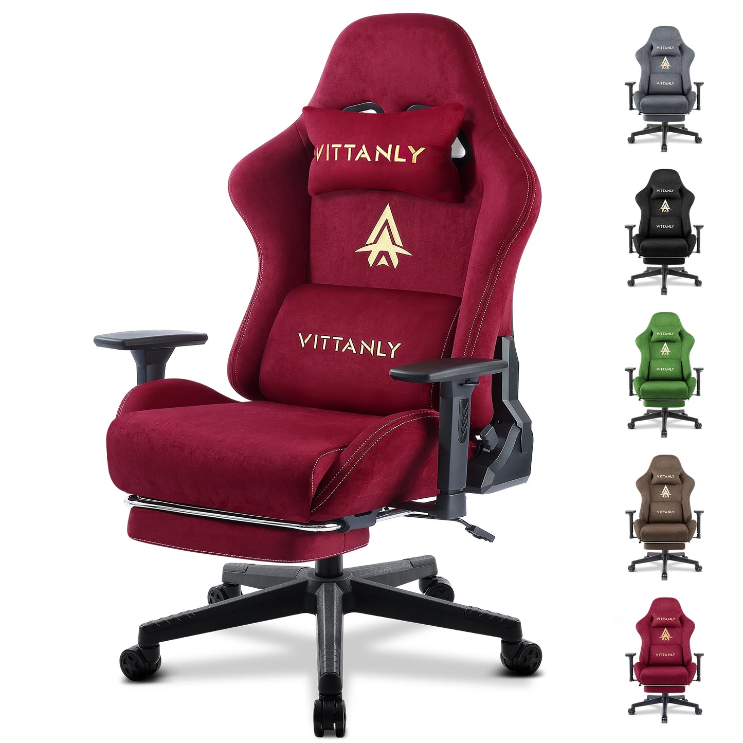 HAPIHAPPY Fashion Gaming Chair Genuine Computer Office Chair with Pocket Spring Cushion Linkage Armrests and Footrest Game Chair