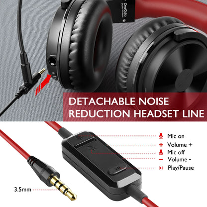 Oneodio 110h Wireless Bluetooth 5.2 Headset + Wired Gaming Headphones 2 in 1 With Microphone For PC PS4 Skype Type C Headphones
