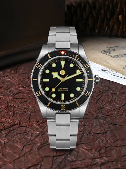 San Martin 40mm Aluminum Bezel NH35 BB58 Automatic Watches For Men Dive Wristwatch 20ATM Sapphire Luminous Reloj SN0008D