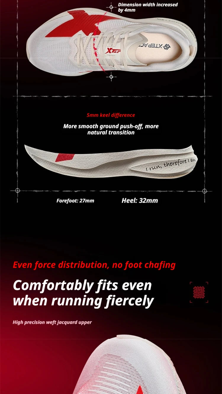 XTEP 2000km PRO Running Shoes For Men 2026 Spring Soft Durability Stability Comfort Lightweight Male Sports Sneaker 874219110026