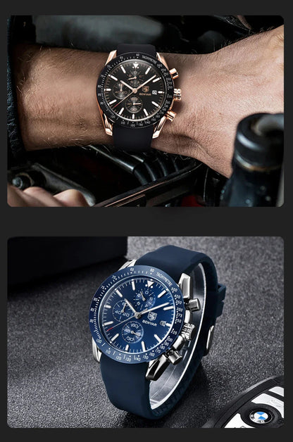 Montre homme BENYAR 5140, montre de sport décontractée, montre à quartz de luxe étanche, chronographe militaire de marque haut de gamme.