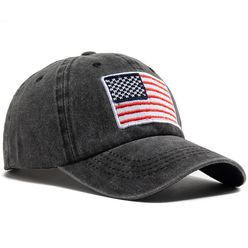 USA-Flagge Herren-Baseballkappe Retro-Stickerei Gewaschene Baumwolle Dad Hats Mode Damen Hip-Hop-Kappen Sommer Outdoor-Sonnenvisier-Hut