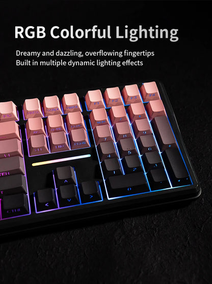 V108 Pro Bluetooth Keyboard  Office Low Noise 2.4G Wired&Wireless Full Layout with RGB Backlit Membrane