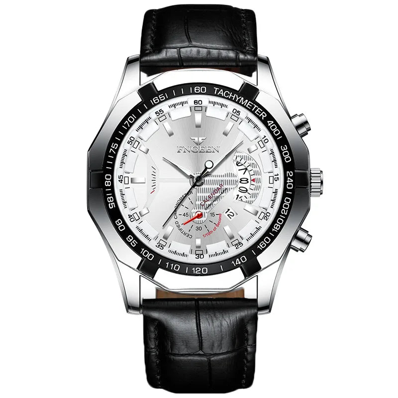 Reloj de pulsera de cuarzo de lujo BINBOND para hombre, luminiscente, resistente al agua, con fecha automática, de acero inoxidable