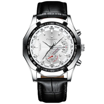 Reloj de pulsera de cuarzo de lujo BINBOND para hombre, luminiscente, resistente al agua, con fecha automática, de acero inoxidable