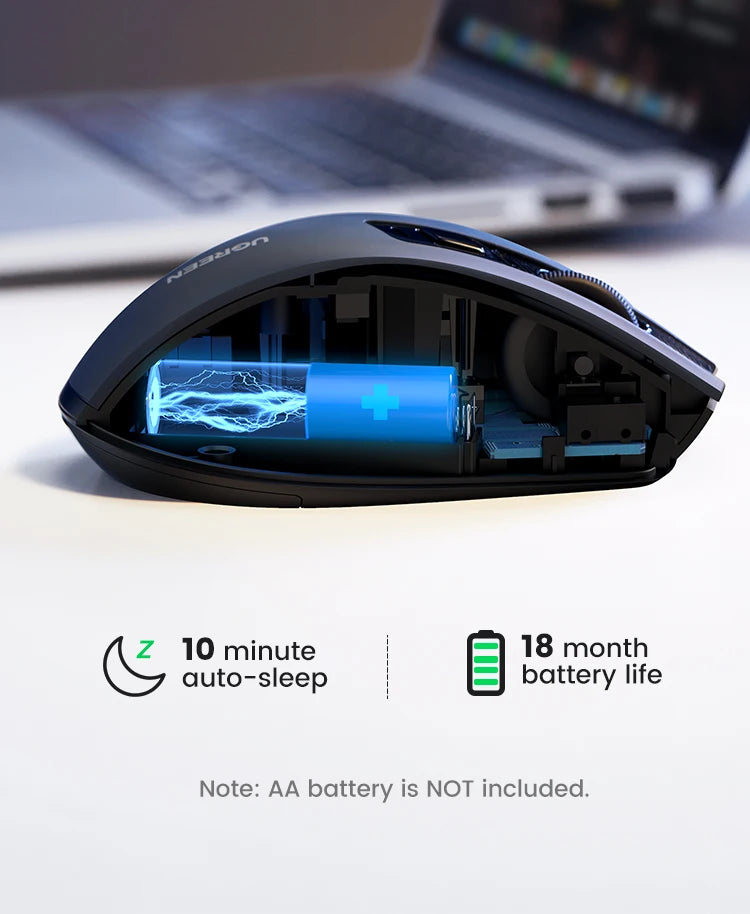 UGREEN Mouse Wireless Ergonomic Mouse 4000 DPI Silent 6 Buttons For MacBook Tablet Laptop Mute Mice Quiet 2.4G Mouse
