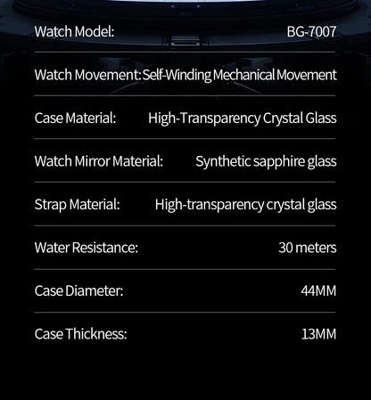 BONEST GATTI luxury Full Skeleton Automatic Mechanical Watch Sapphire Back 48 Rainbow Diamonds Luminous Luxury Wristwatch Men