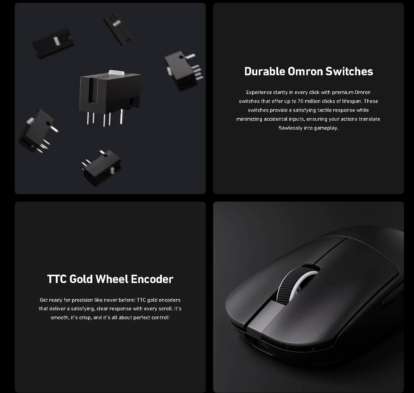 Official MCHOSE L7 Pro Wireless Gaming Mouse PAW3395 E-Sport Sensor Optical Switch TOPSPEED 8K Polling Rate 39g 250mAh Mice
