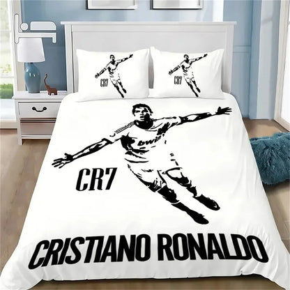 3D Duvet Cover Football CR7 Bedding Set Soft Comforter Cover With 1/2pcs Pillow Shams For Kids Adults Microfiber Quilt Cover