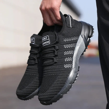 Zapatillas casuales para hombre de malla, ligeras, transpirables, con suela suave, calzado deportivo sin cordones tipo mocasín para hombre