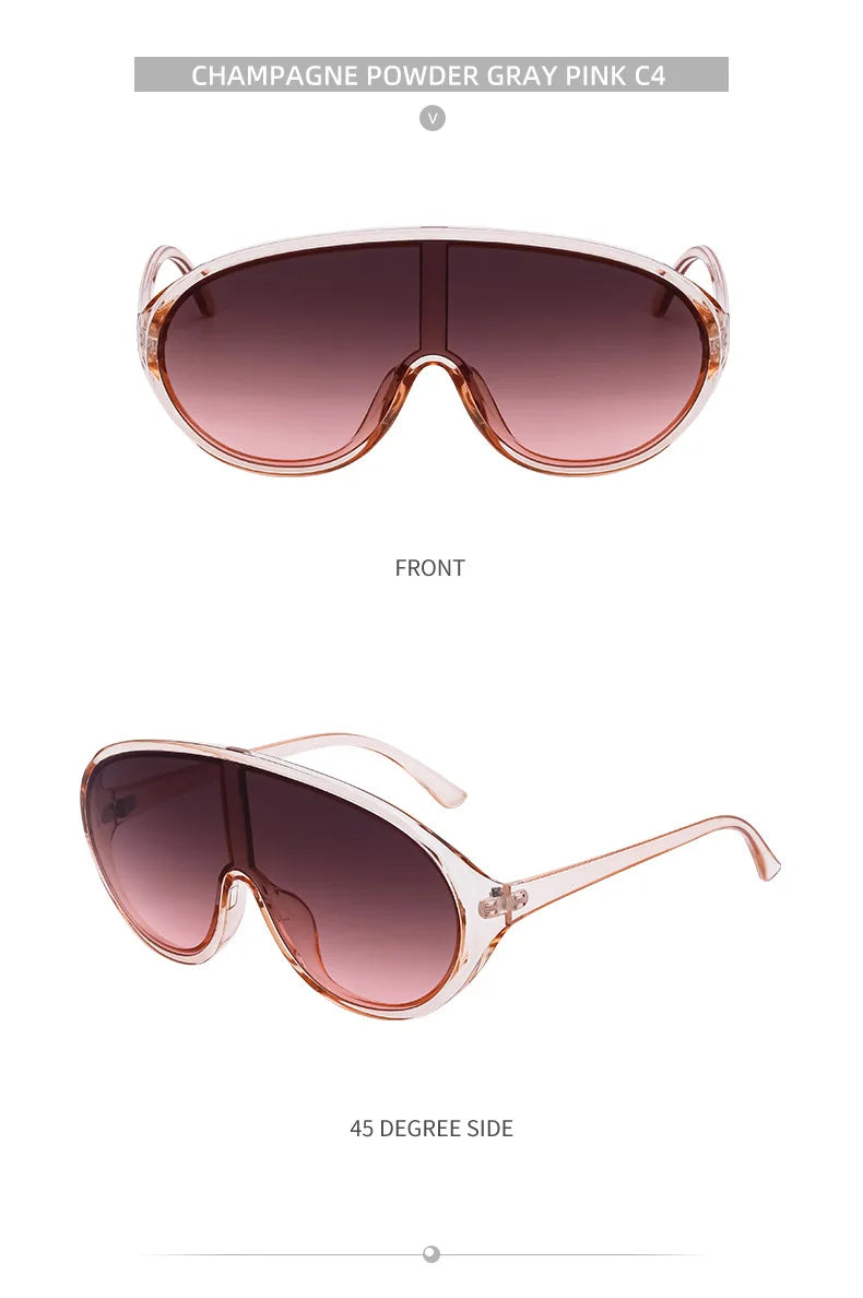 Trendige, übergroße Einteilige Sonnenbrillen für Damen und Herren – Luxusmarken-Designer-Sonnenbrillen – Modische Sonnenbrillen – Große Brillenfassungen