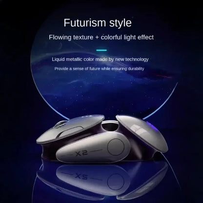 Inphic X2 Tri-Mode Metal Bluetooth Wireless Mouse Silent Rechargeable E-Sports Backlight Gaming PC Laptops Accessories Gift