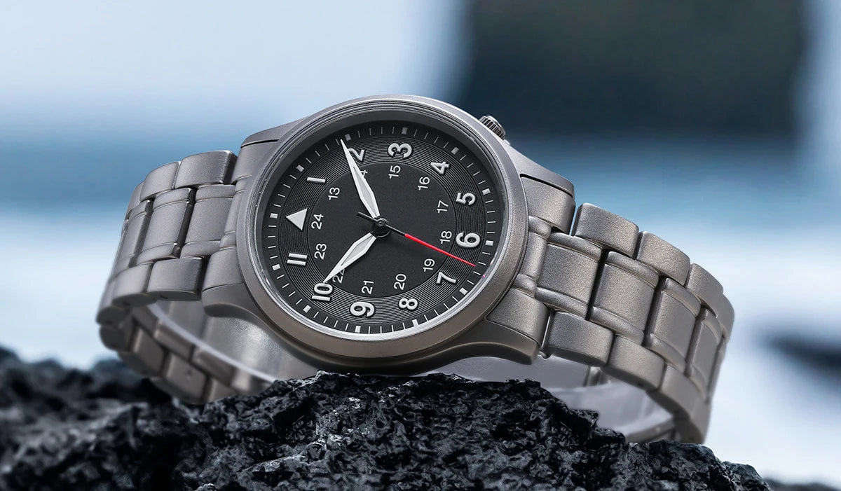 BERNY Full Titanium Watches for Men Quartz Men's Watch Lightweight Sapphire Super Luminous VH31 Sport Field Wristwatches