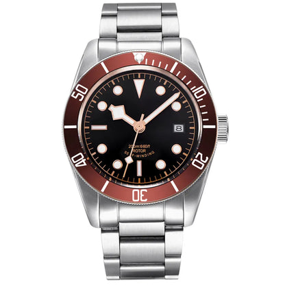 41MM Custom Name NH35A / Miyota 8215 Personalized Men's Automatic Watch Black Dial · Sapphire Crystal · 20ATM · Name & Logo E