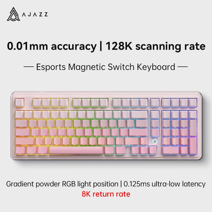 AJAZZ AK980 MAX Wired Magnetic Switch Keyboard 0.01mm 8K Mechanical Keyboards Hot Swap ARGB E-sports Games Customized Keyboard