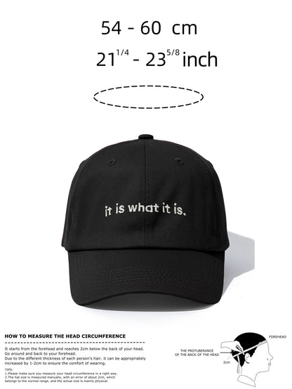 1pc it is what it is Embroidery Baseball Cap for Adults,Minimalist Retro Style Casual Soft Adjustable Dad Hat,Perfect As Gift
