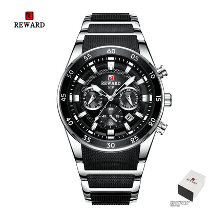 REWARD Relogios Masculino 81011M Sports Silicone Quartz Men's Watch Waterproof Calendar Chronograph Luminous Watches Men Часы