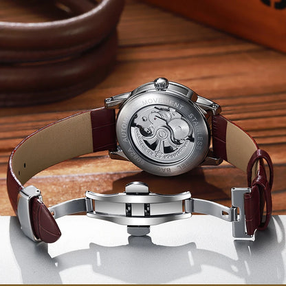 Reloj tourbillon para hombre, deportivo, automático, mecánico y resistente al agua. Reloj de pulsera de lujo de una marca de alta gama