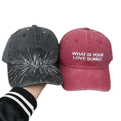 K-pop coreano "What Is Your Love Song" - Cappellino in maglia con ricamo - Cappellino da concerto del tour mondiale - Cappellini da baseball alla moda per donna e uomo - Cappellini da esterno