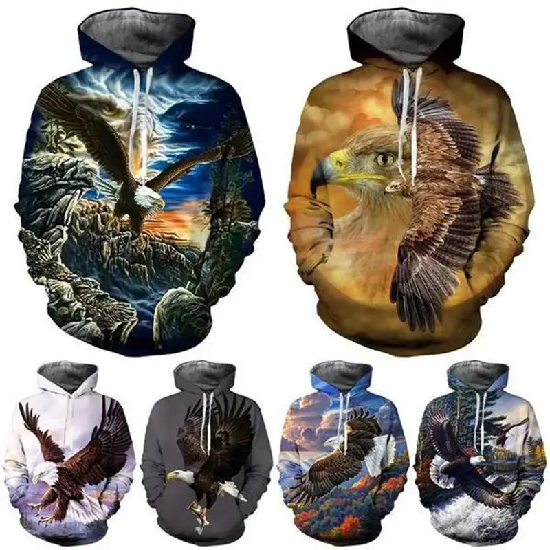 US Eagle Graphic Hoodie Men Clothing 3D Bald Eagle Printing Hoodies Women Pullovers Harajuku Fashion y2k Tops Hoody Sweatshirts