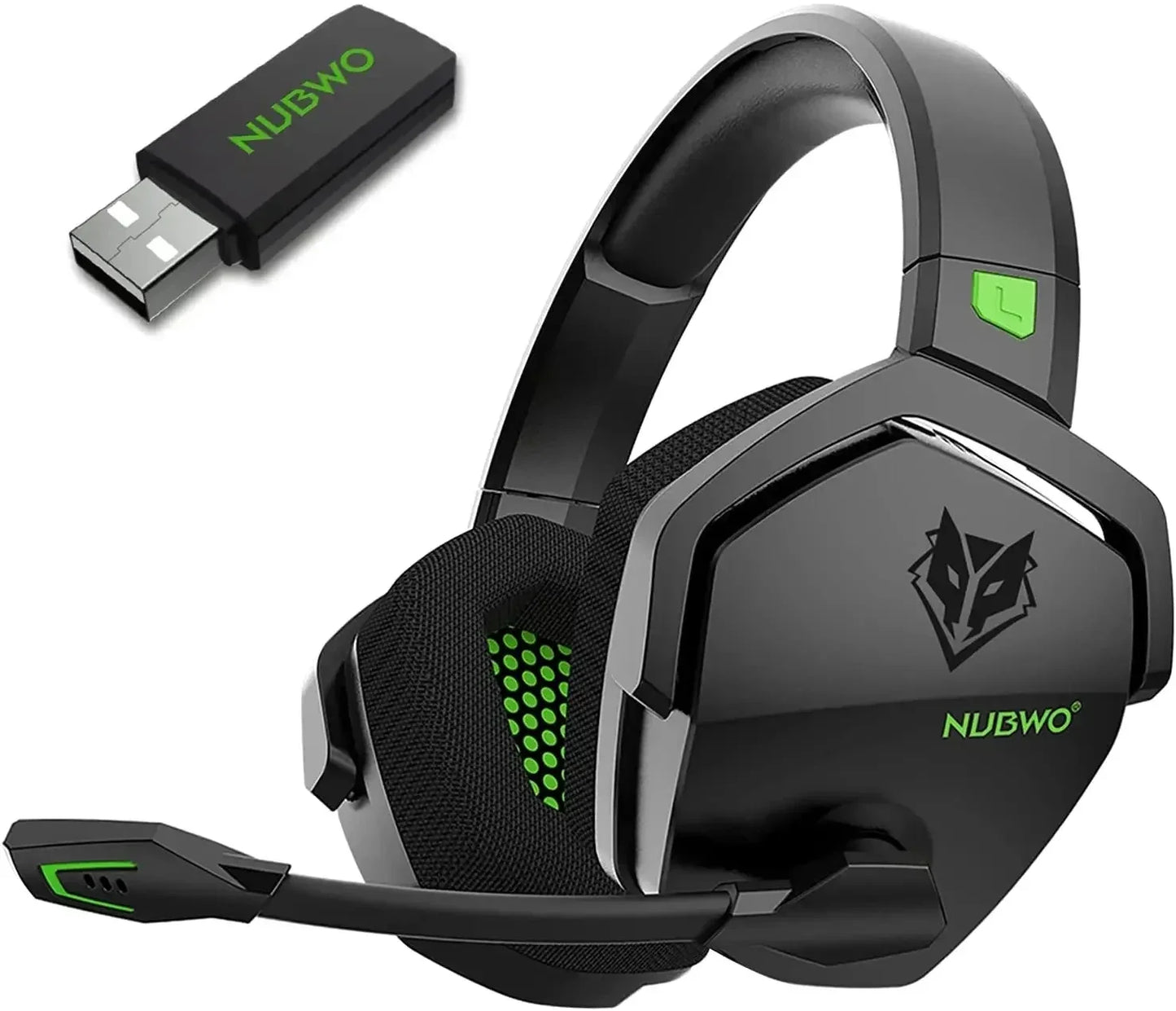 NUBWO G06 Dual Wireless Headsets Gamer with Microphone for PS5, PS4, PC, Mobile, Switch, 2.4GHz Bluetooth 5.3 Gaming Headphones