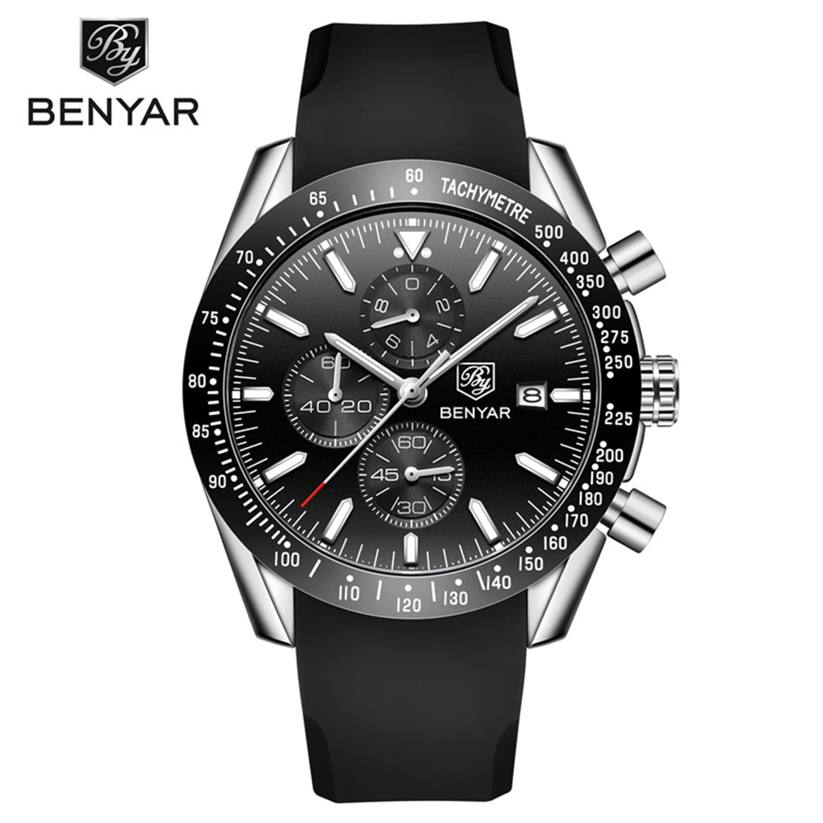 Relojes de lujo para hombre BENYAR: relojes de pulsera de cuarzo con correa de piel, resistentes al agua hasta 30 m, estilo deportivo.