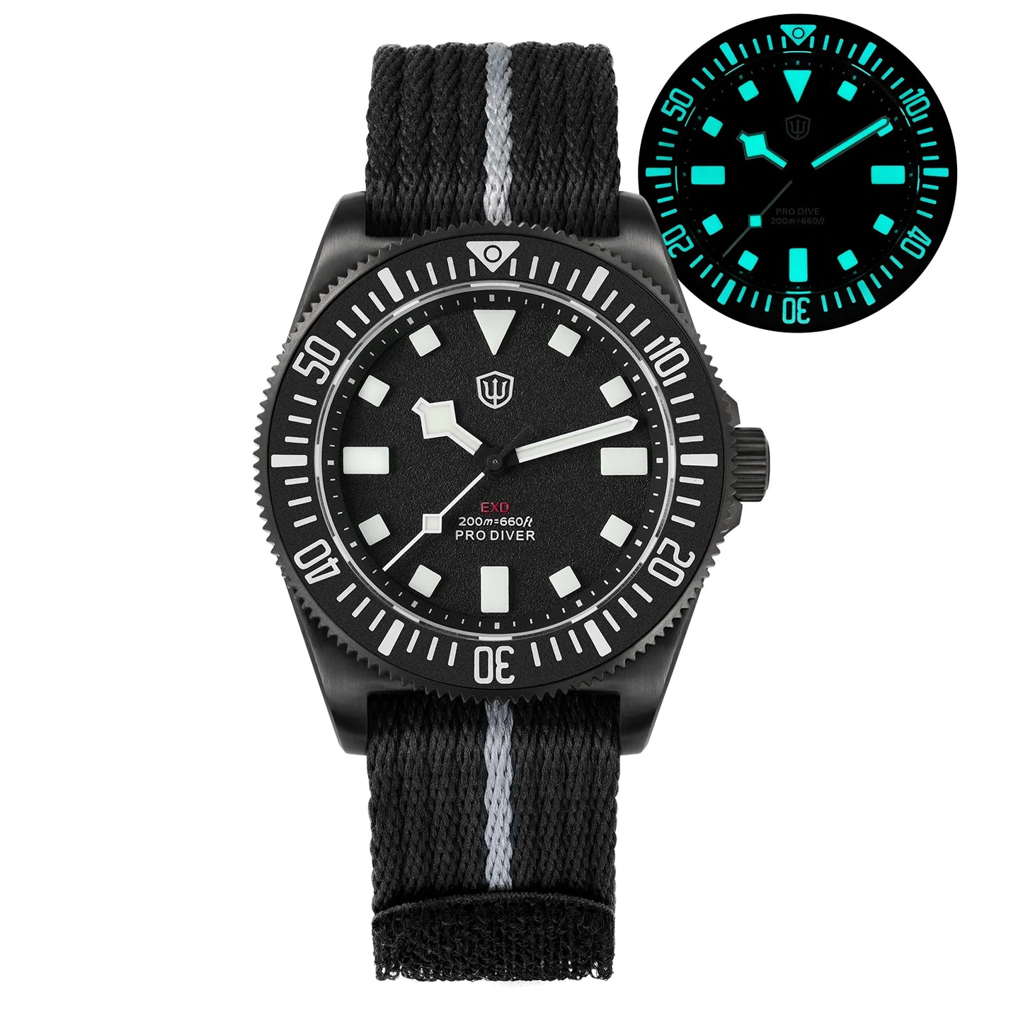 Watchdives EXD 40Mm Titanium Dive Watch Man VH31 Sweep Quartz Watches 200 Waterproof Ar Sapphire BGW9 Luminous 316L Wristwatch