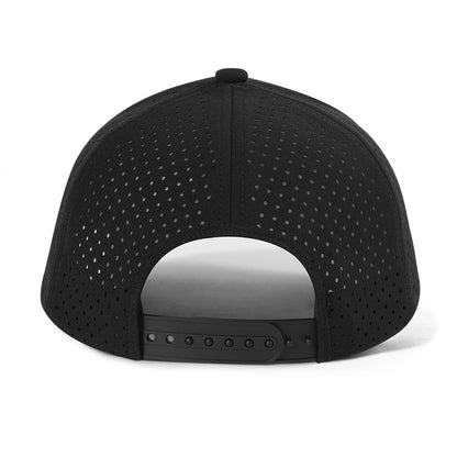 VOBOOM Boné de basebol para homem de secagem rápida, em malha cortada a laser, com aba curva e fecho de pressão, para corrida ao ar livre e viagens, preto