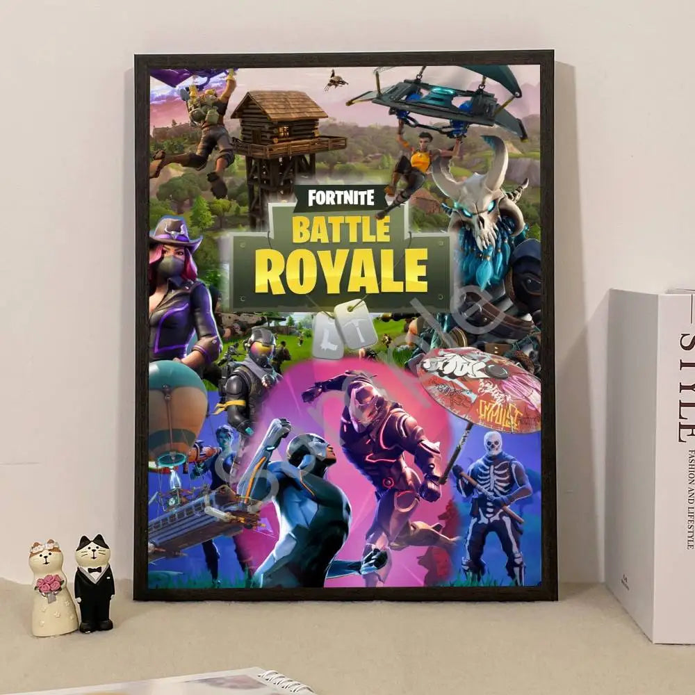 Game F-Fortnite Poster Surprise Home Decoration Picture Wall Art for Study Living Room Decor