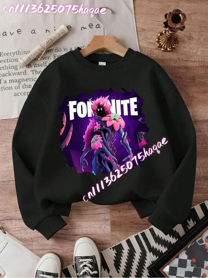 2026 Детски суитшърти с качулка Fortnites, аниме Fortress Night, пролетно-есенни худита за игра, спортно облекло за деца, подарък