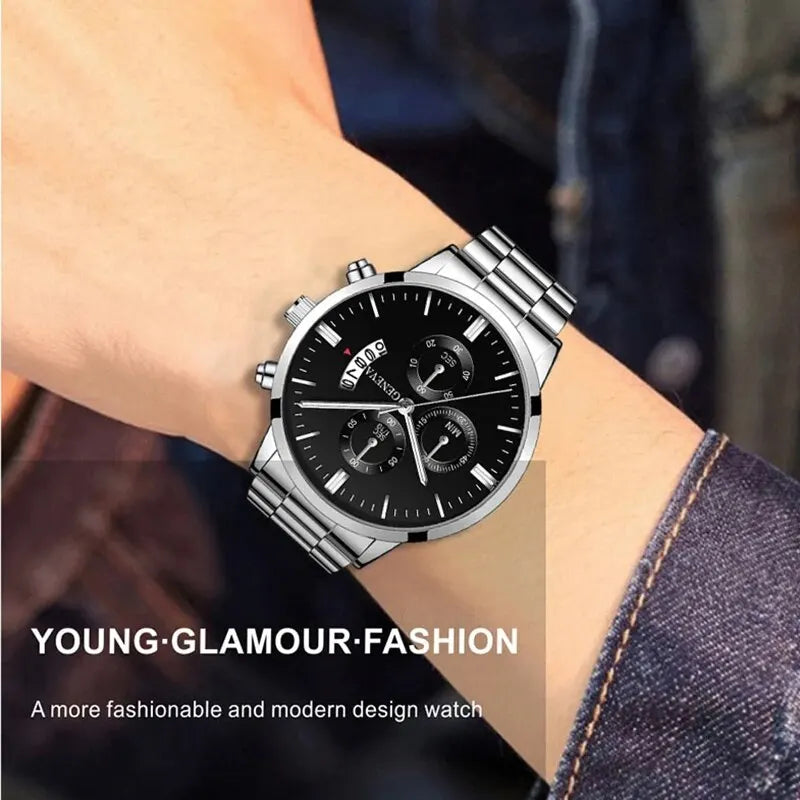 Mode Herrenuhr Luxus-Kalender-Quarz-Armbanduhr Business-Uhren Herrenuhr Herrenarmband